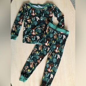 Little Sleepies monkeying around long sleeve pajamas 2 piece set 3T